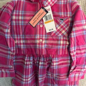 Vineyard Vines Pink and Blue Plaid Dress